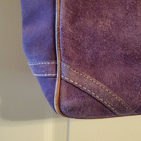 Vintage Purple Suede Coach Purse - Picture 7 of 16